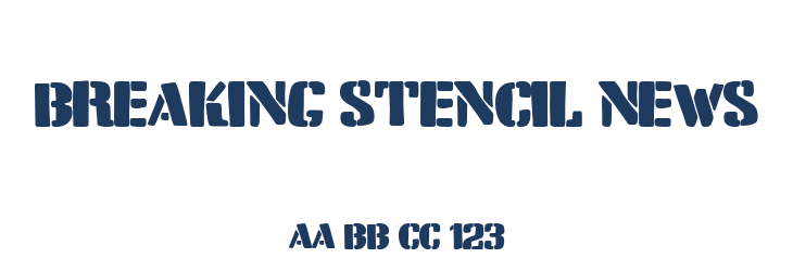 Breaking Stencil News Font Preview