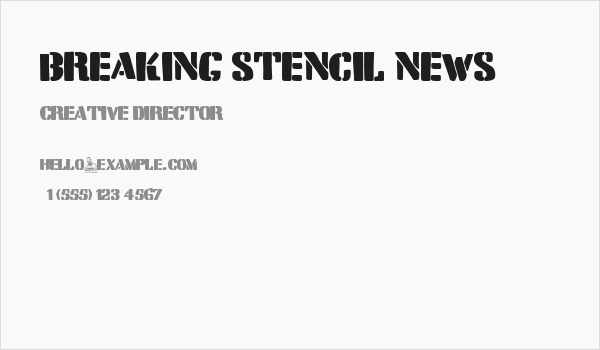 Breaking Stencil News Business Card