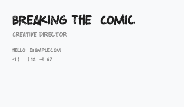 Breaking The  Comic Business Card