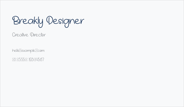Breakly Designer Business Card