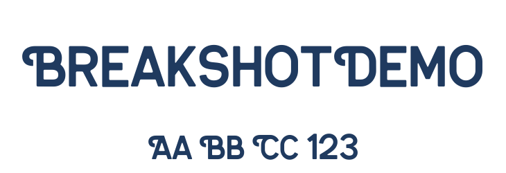 BreakshotDemo Font Preview