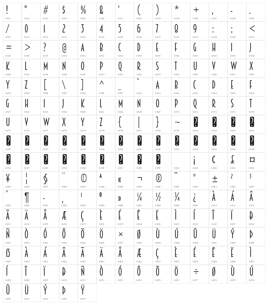 Breamcatcher-Regular Character Map