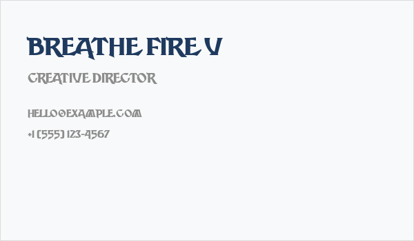 Breathe Fire V Business Card
