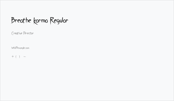 Breathe Karma Regular Business Card