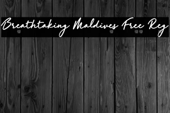 Breathtaking Maldives Free Reg Font examples