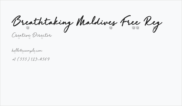 Breathtaking Maldives Free Reg Business Card