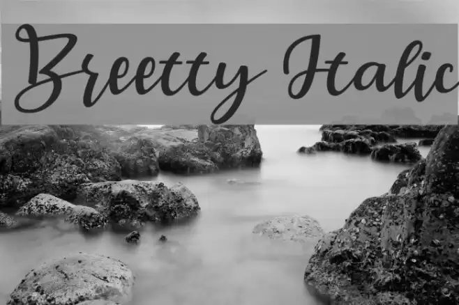 Breetty Italic Font examples