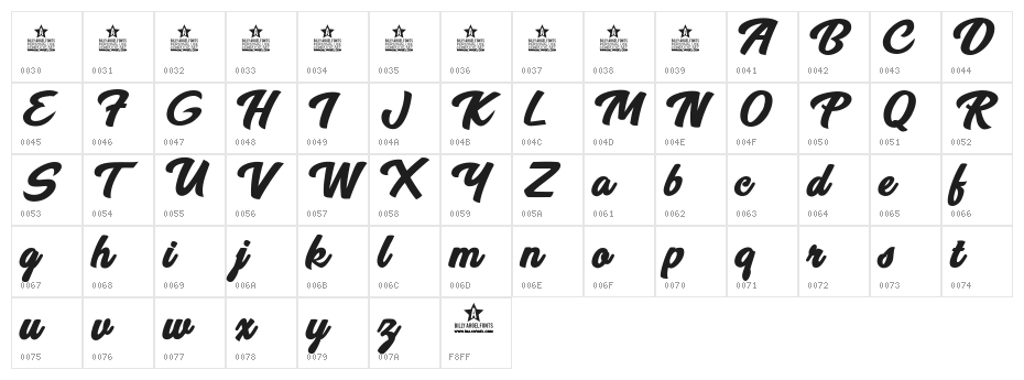 Breeze Personal Use Regular Character Map