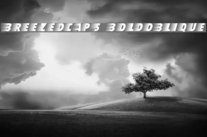 BreezedCaps BoldOblique Шрифта examples