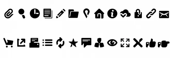 Breezi Icon Set Regular Schriftart Kleinbuchstaben