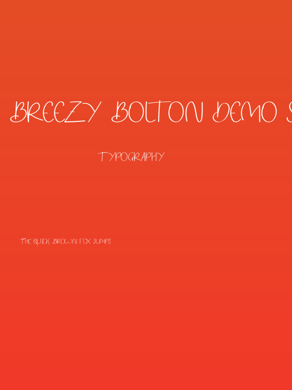 Breezy Bolton DEMO Sans Poster