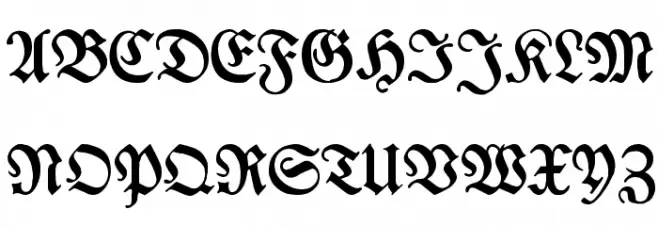 Breitkopf Fraktur Schriftart Groß