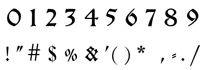 Breitkopf FrakturUNZ1L Italic Font OTHER CHARS