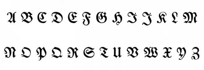Breitkopf FrakturUNZ1L Italic Fonte MAIÚSCULAS