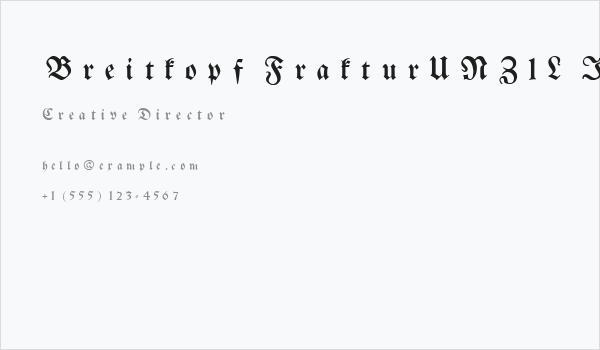Breitkopf FrakturUNZ1L Italic Business Card