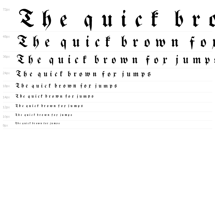 Breitkopf FrakturUNZ1L Italic Waterfall