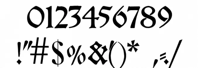 Breitkopf FrakturUNZ1L Font OTHER CHARS