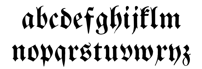 Breitkopf FrakturUNZ1L Font LOWERCASE
