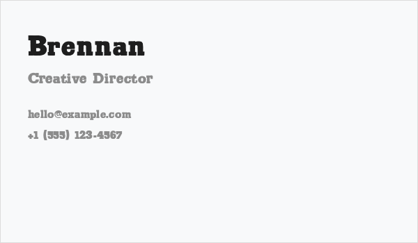 Brennan Business Card