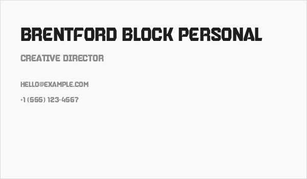 Brentford Block Personal Business Card