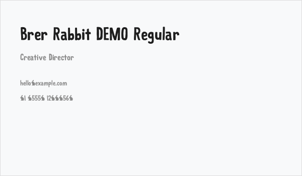 Brer Rabbit DEMO Regular Business Card