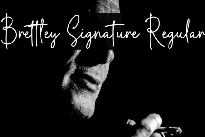Brettley Signature Regular خط examples