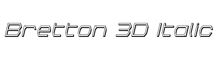 Bretton 3D Italic  フリーフォントのダウンロード