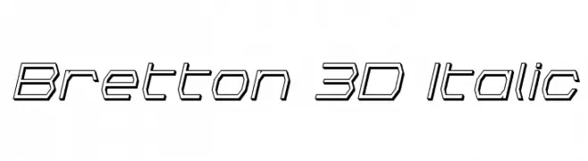 Bretton 3D Italic  नि: शुल्क फ़ॉन्ट्स डाउनलोड