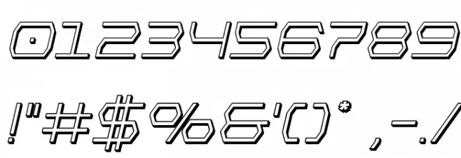 Bretton 3D Italic Font OTHER CHARS