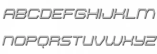Bretton 3D Italic Caratteri MAIUSCOLE
