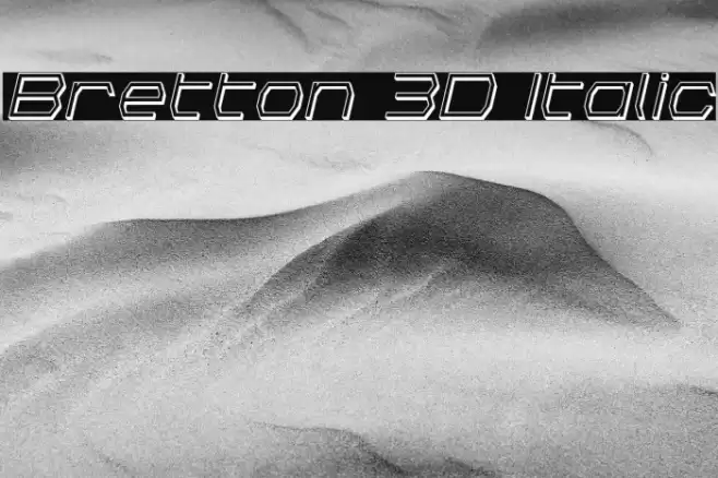 Bretton 3D Italic Font examples