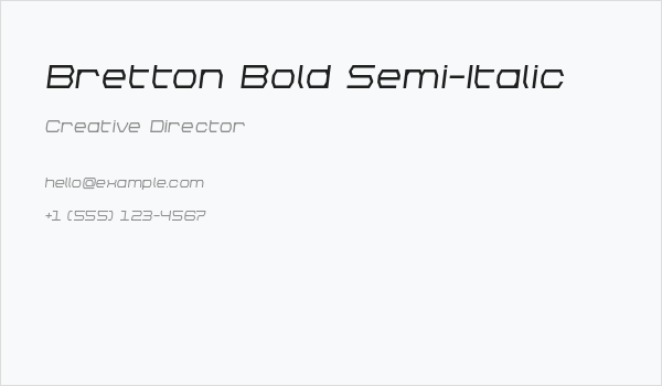 Bretton Bold Semi-Italic Business Card