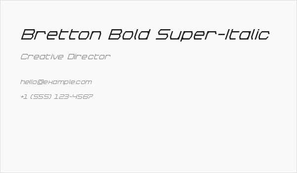 Bretton Bold Super-Italic Business Card