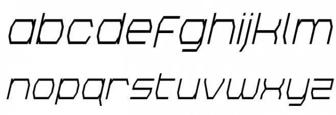 Bretton Condensed Italic Caratteri MINUSCOLO