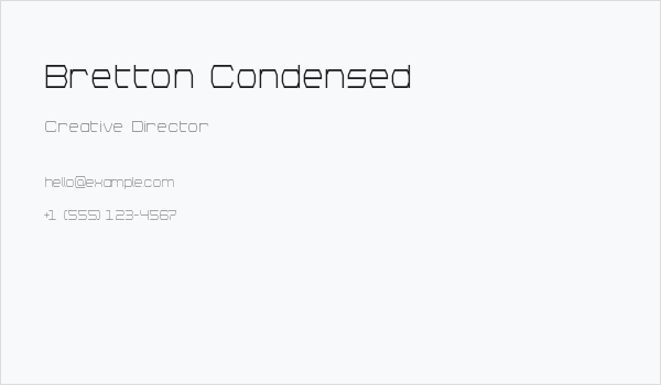 Bretton Condensed Business Card