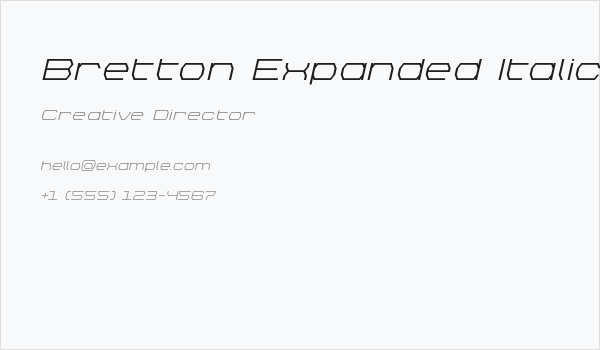 Bretton Expanded Italic Business Card
