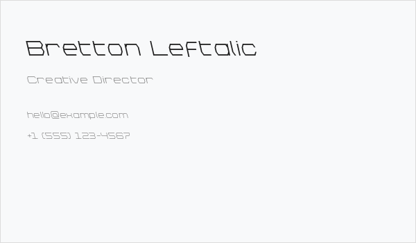Bretton Leftalic Business Card