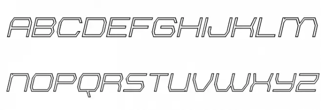 Bretton Outline Italic Caratteri MAIUSCOLE