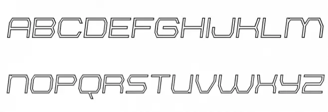 Bretton Outline Semi-Italic फ़ॉन्ट अपरकेस