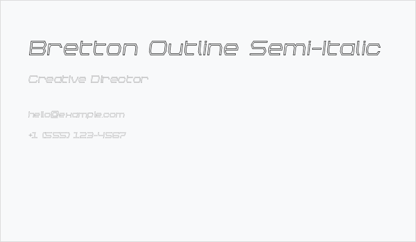 Bretton Outline Semi-Italic Business Card