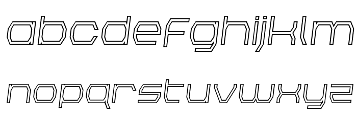 Bretton Outline Semi-Italic Font LOWERCASE