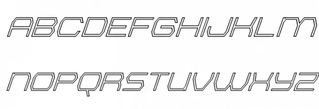 Bretton Outline Super-Italic 字体 大写