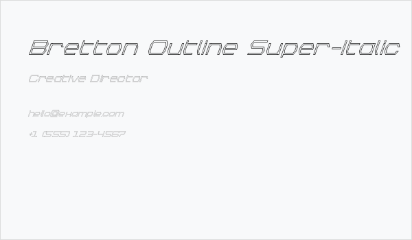 Bretton Outline Super-Italic Business Card