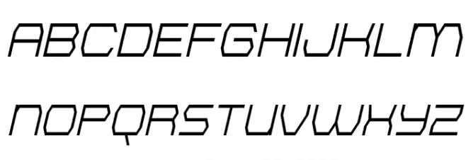 Bretton Semi-Bold Condensed Italic Caratteri MAIUSCOLE