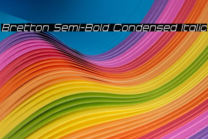 Bretton Semi-Bold Condensed Italic Example 1