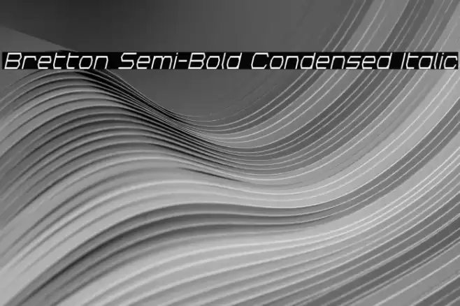 Bretton Semi-Bold Condensed Italic Font examples