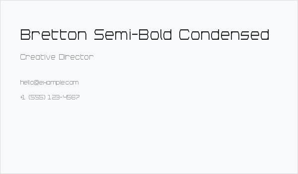 Bretton Semi-Bold Condensed Business Card