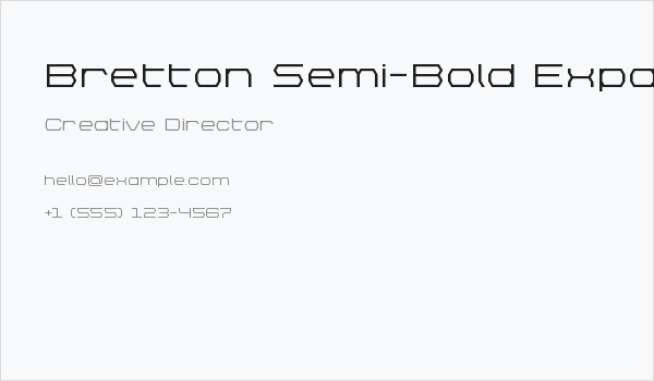 Bretton Semi-Bold Expanded Business Card