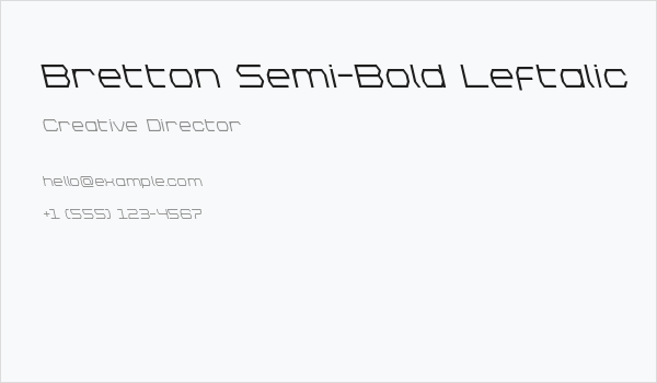 Bretton Semi-Bold Leftalic Business Card