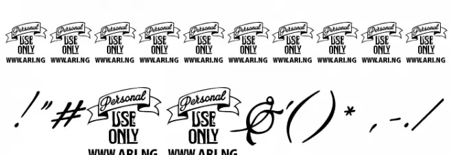 Brev Script Personal Use Font OTHER CHARS